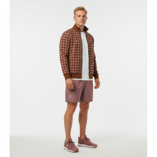HOUNDSTOOTH BURGUNDY  ECO TRACK JACKET