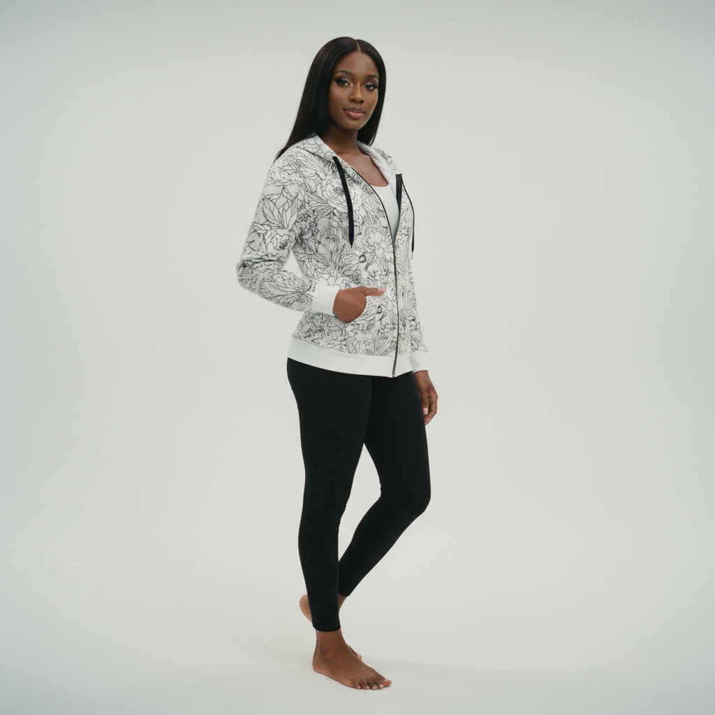 ASCENSION SNOW FULL ZIP HOODIE (ECO-FREINDLY)