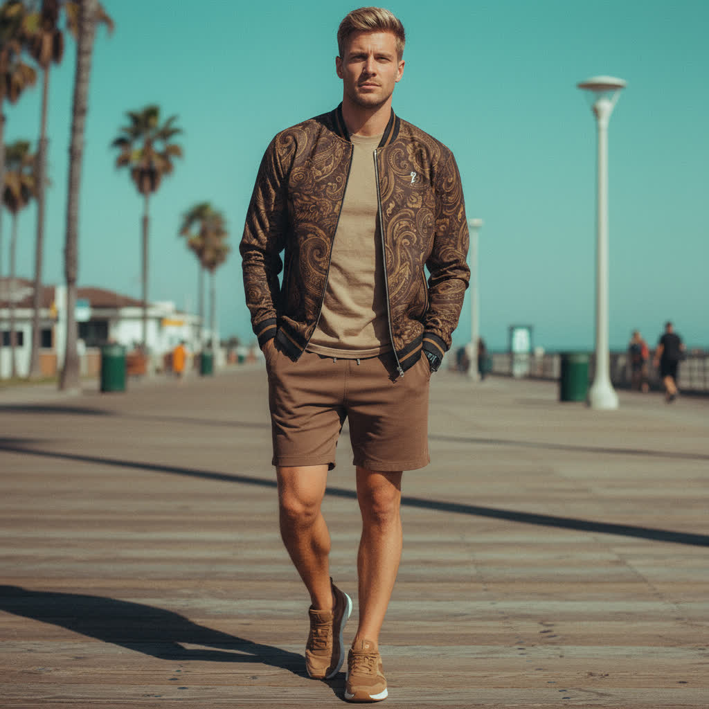 ASCEND ECO BOMBER JACKET (BROWN PAISLEY) MAC x FAYAH