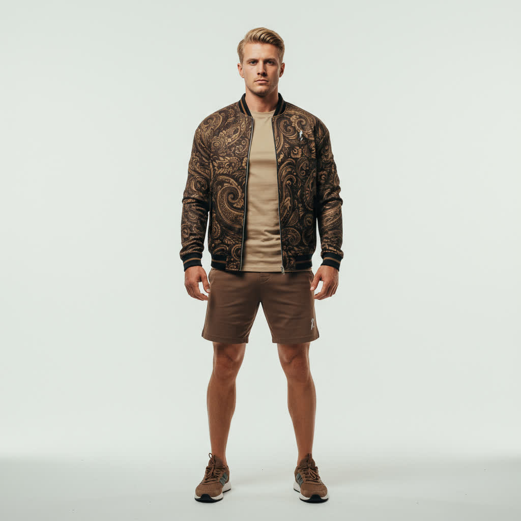 ASCEND ECO BOMBER JACKET (BROWN PAISLEY) MAC x FAYAH