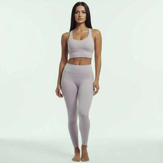PASTEL FOG SOLID SPORTS BRA (ECO & SPF)