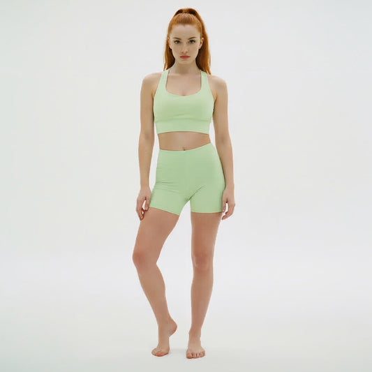 PASTEL HONEYDEW SOLID SPORTS BRA (ECO & SPF)