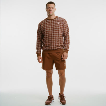 HOUNDSTOOTH CREW NECK ECO SWEATSHIRT
