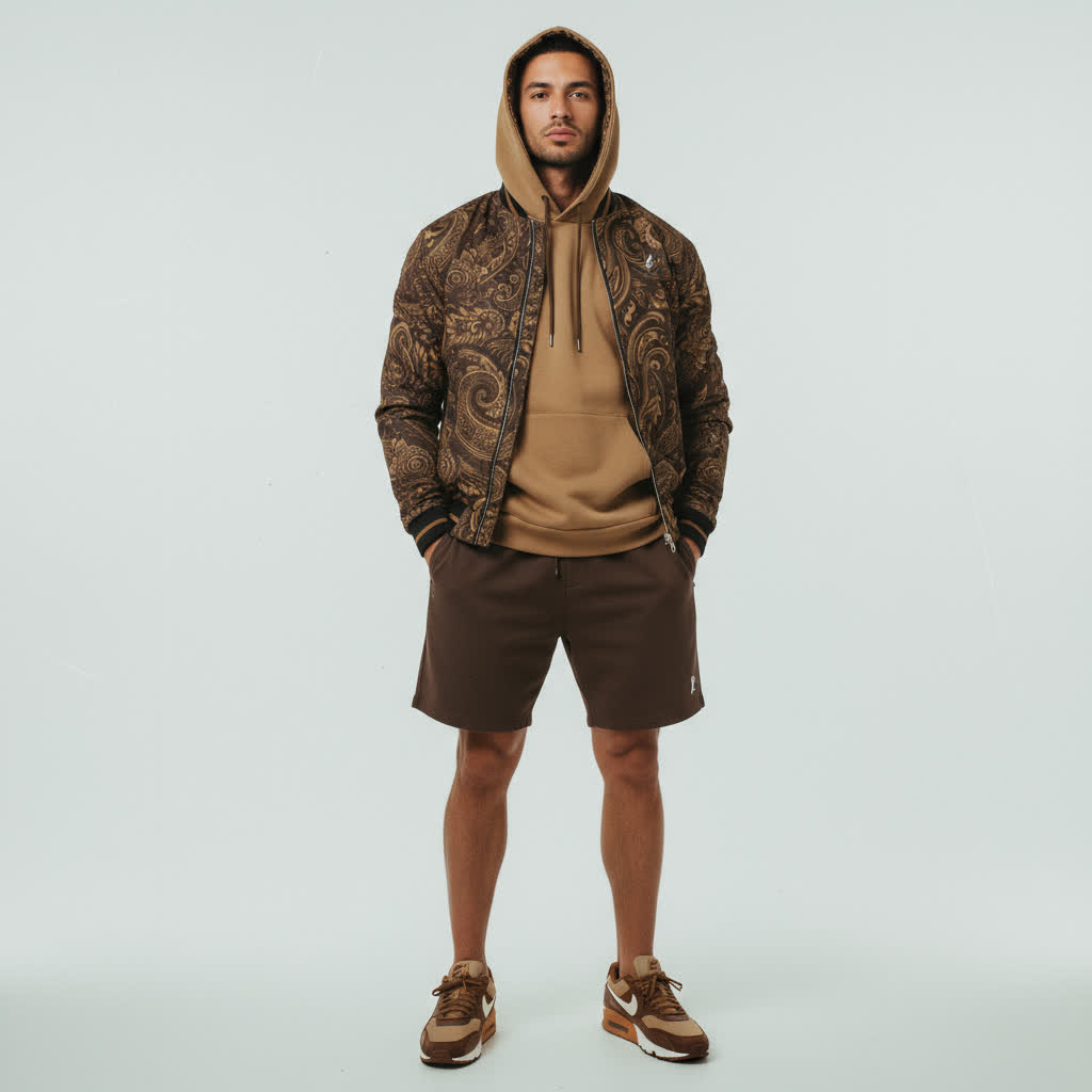 ASCEND SOLID BROWN  PULL OVER HOODIE MAC x FAYAH