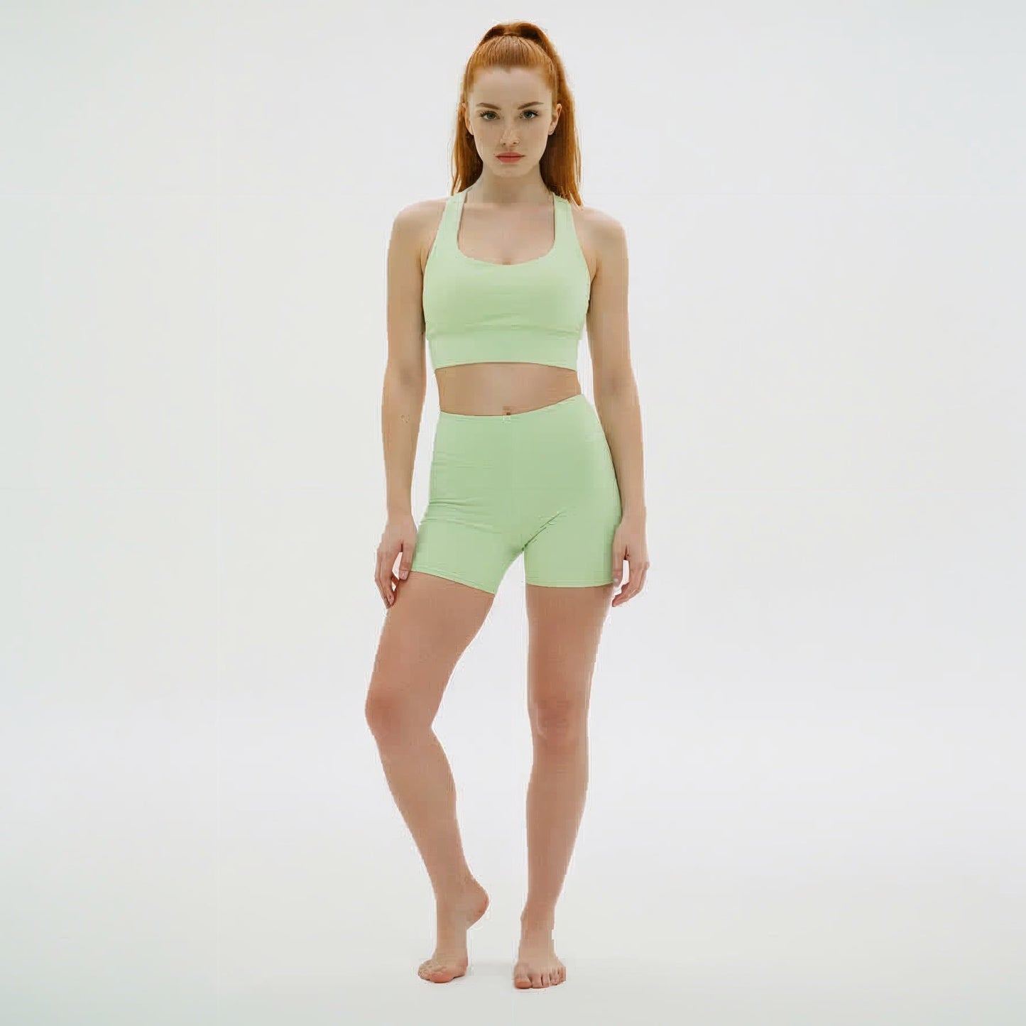 PASTEL HONEYDEW SOLID SPORTS BRA (ECO & SPF)