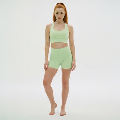 PASTEL HONEYDEW SOLID SPORTS BRA (ECO & SPF)